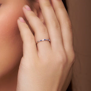Sapphire and Diamond Eternity Band - KYMEE