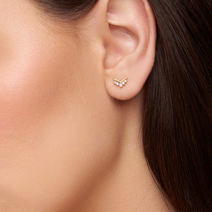 Silver Elegant V-Line Studs