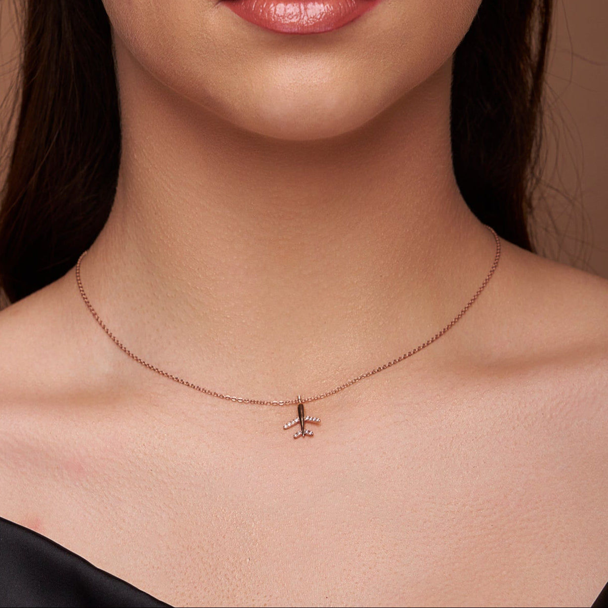Silver Aeroplane Charm Necklace - KYMEE