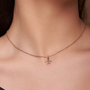 Silver Aeroplane Charm Necklace - KYMEE