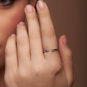 Three Stone Open Cuff Band - KYMEE