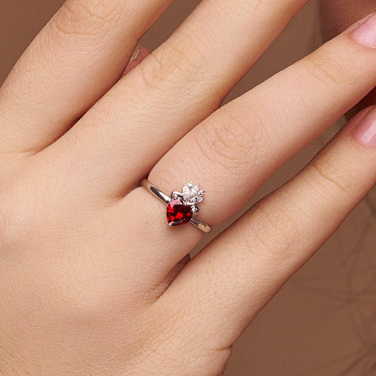 Fashionable Heart Diamond Ring - KYMEE