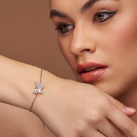 Radiant Butterfly Silver Bracelet - KYMEE