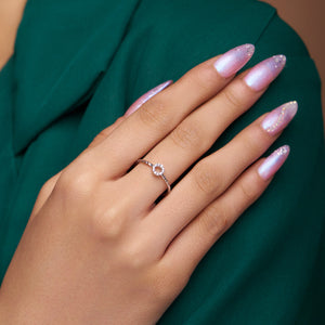 Twisted Band Diamond Round Ring - KYMEE
