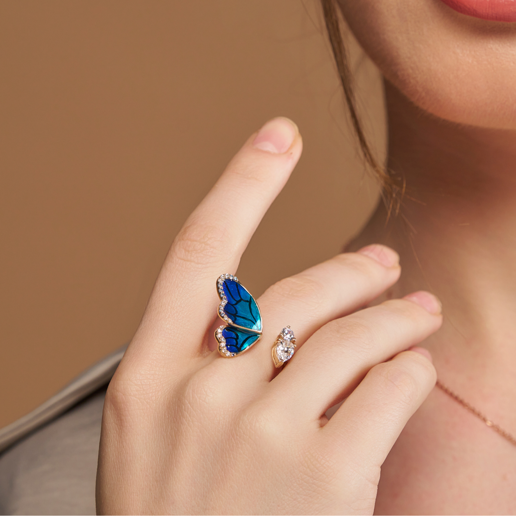 Silver Butterfly Open Ring - KYMEE