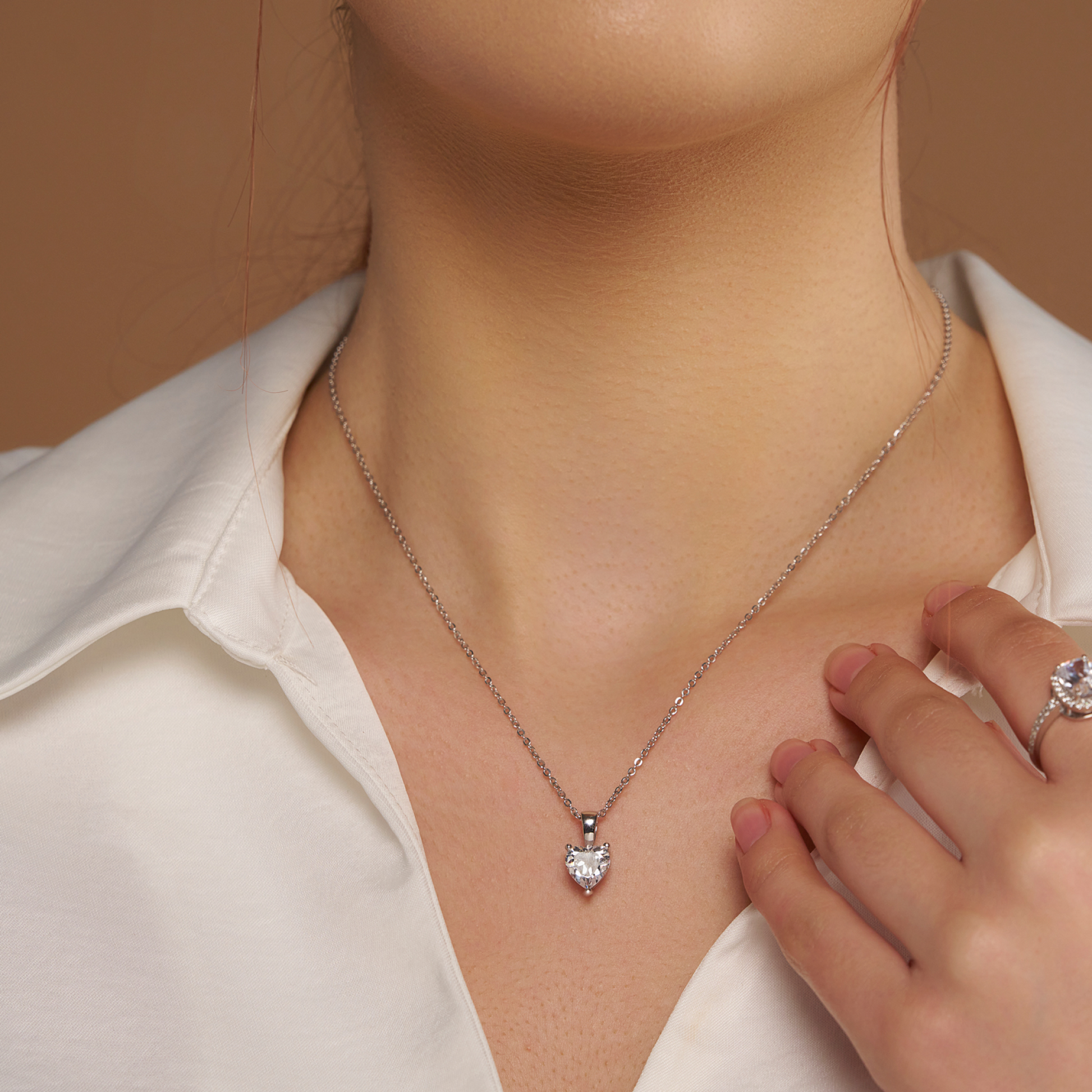 Trendy Heart Silver Pendant - KYMEE