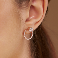 Circle Sparkle Stud Earrings - KYMEE