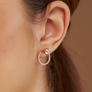 Circle Sparkle Stud Earrings - KYMEE