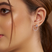 Circle Sparkle Stud Earrings - KYMEE