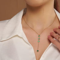 Green Diamond Drop Necklace - KYMEE