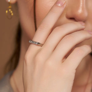 Custom Coordinates Silver Ring - KYMEE