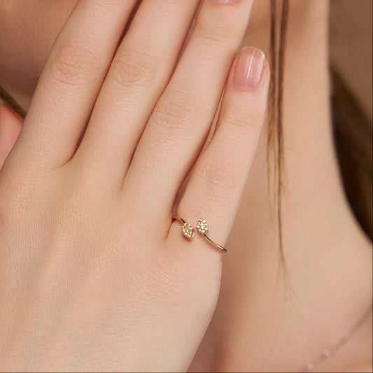 Pear Shape Silver Open Ring - KYMEE