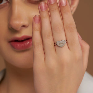 Custom Engraved Heart Promise Ring - KYMEE