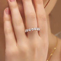 Heart Cut Full Eternity Band Ring