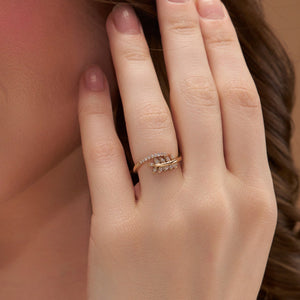 Leaf-Inspired Diamond Ring - KYMEE