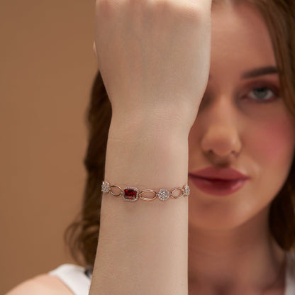 Exquisite Diamond Silver Bracelet