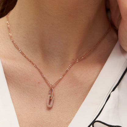 Modern Pave Link Necklace