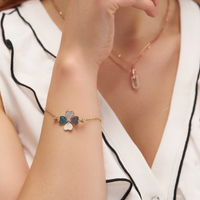Colorful Clover Silver Bracelet - KYMEE