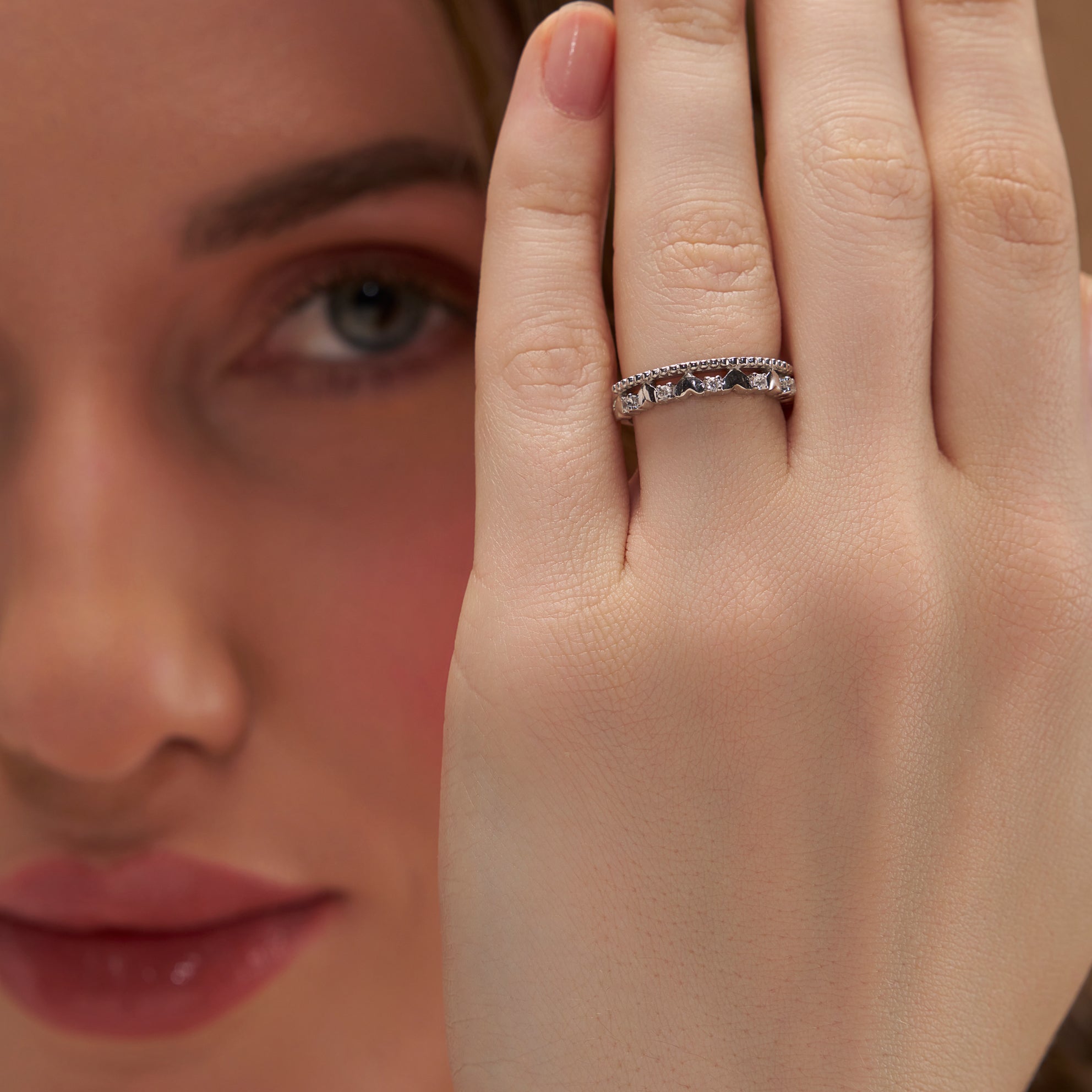 Heart and Round Eternity Band