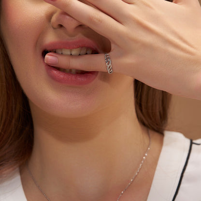 Delicate Braided Knot Ring