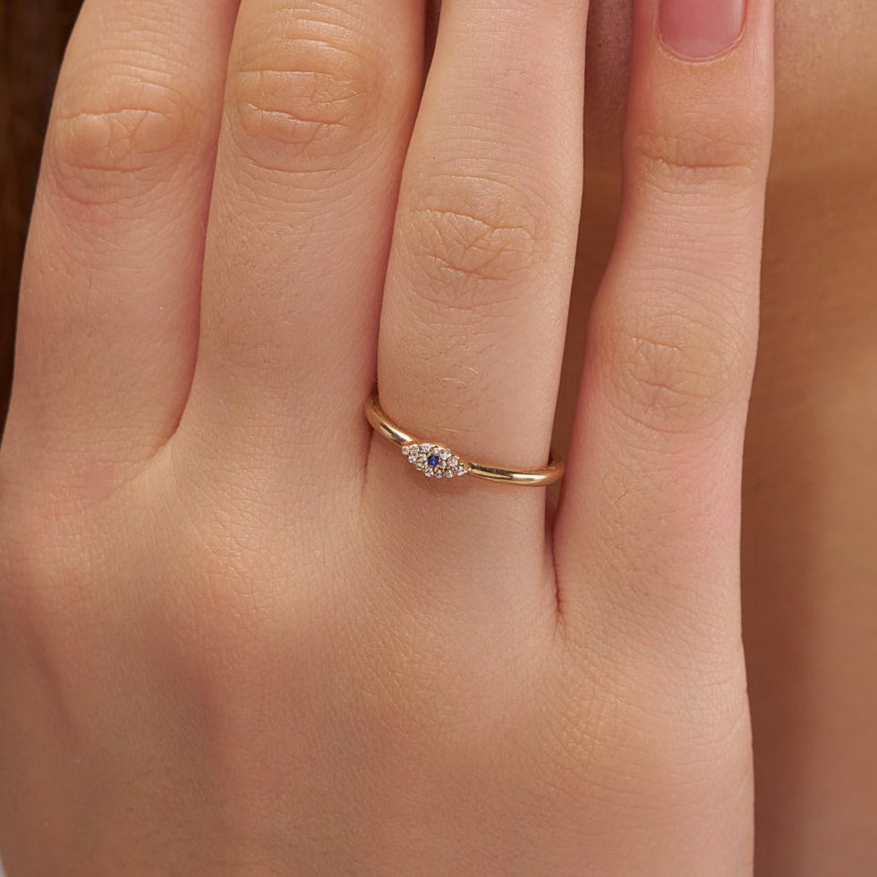 Diamond Eye Stackable Ring - KYMEE