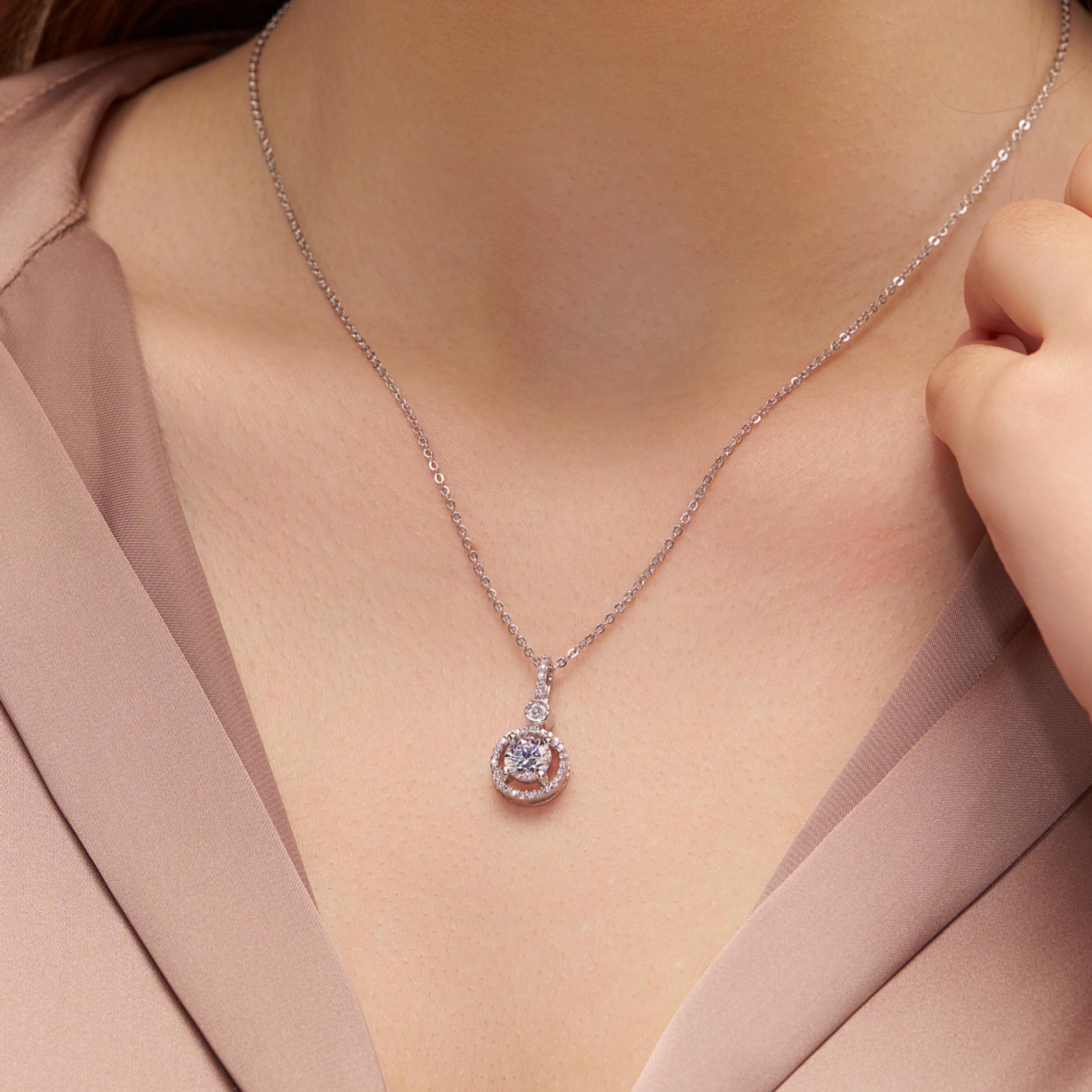 Fancy Diamond Halo Pendant