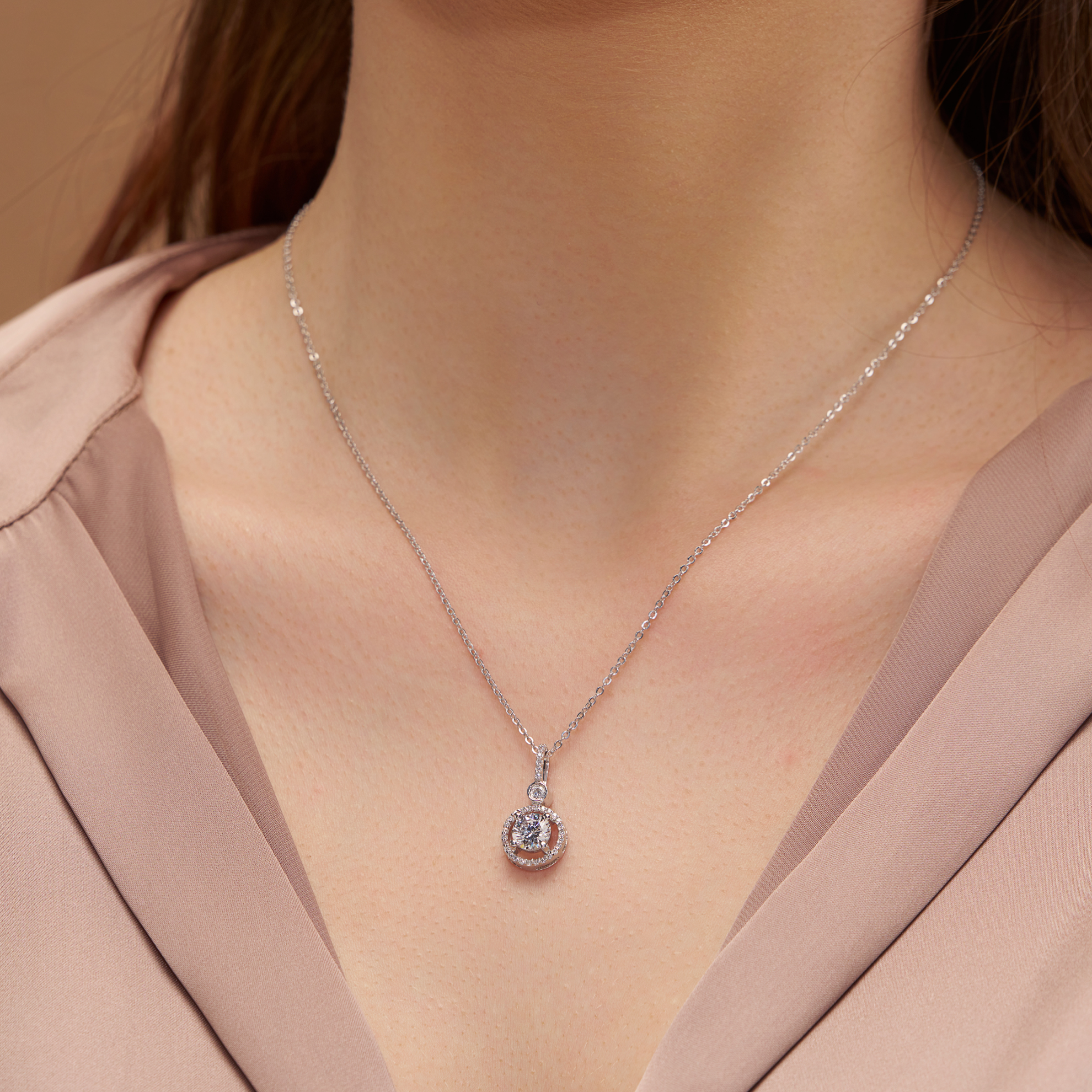 Fancy Diamond Halo Pendant