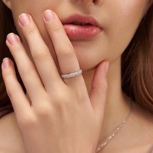 Pave Setting Half-Eternity Band - KYMEE