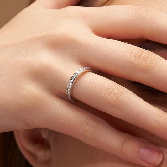 Channel Set Round Diamond Band - KYMEE