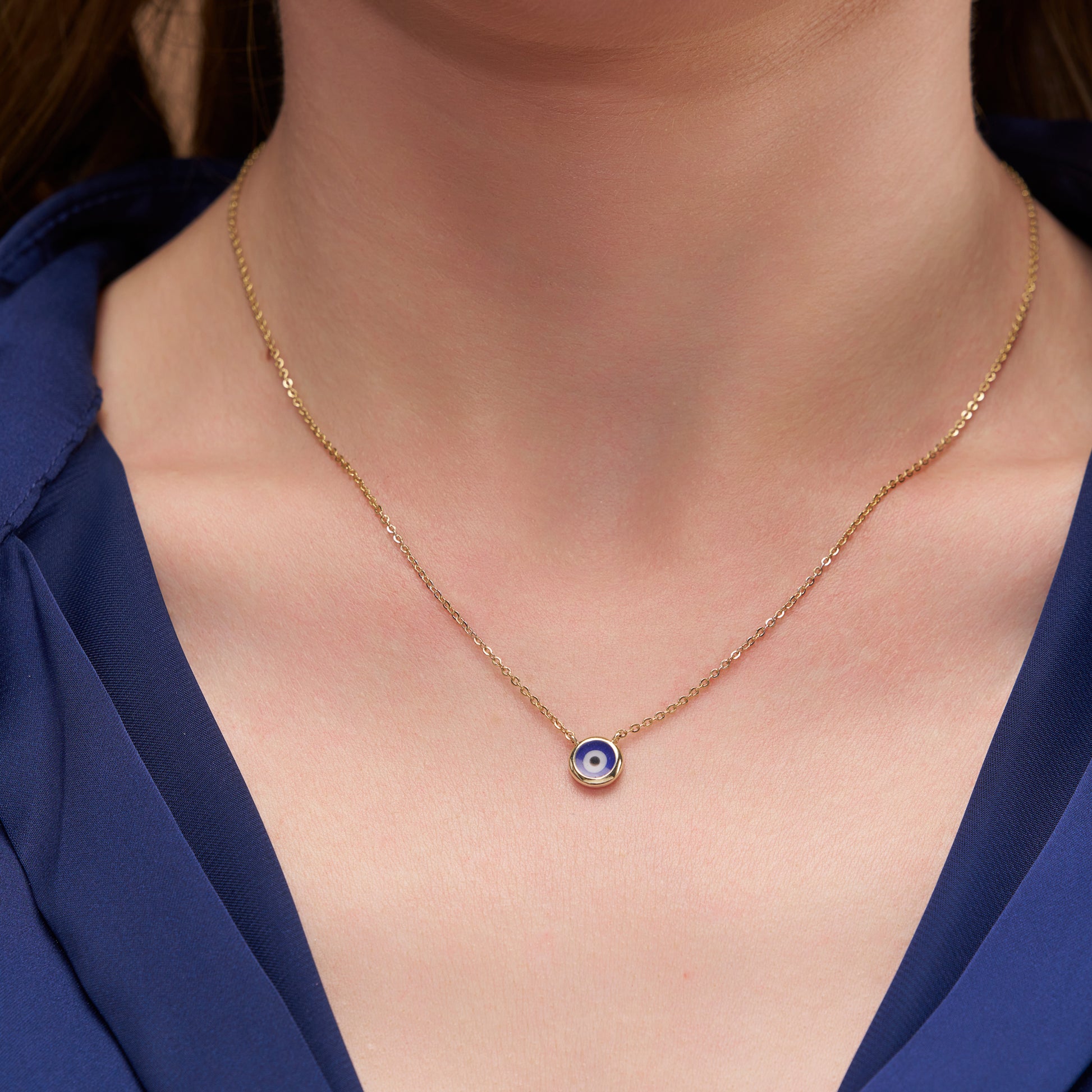 Delicate Evil Eye Pendant - Main Image