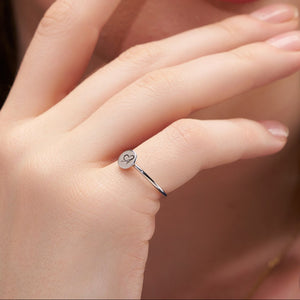 A with Heart Custom Ring - KYMEE
