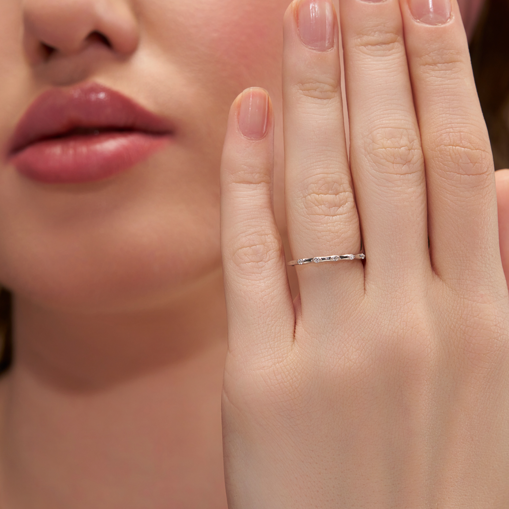 Minimalist Diamond Dot Ring