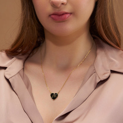 Gothic Initial Heart Necklace