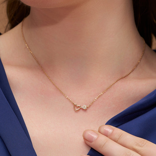 Interlinked Hearts Silver Necklace - KYMEE