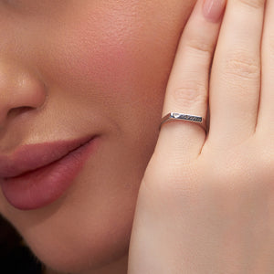 Elegant Heart Personalised Engraved Name Ring - KYMEE