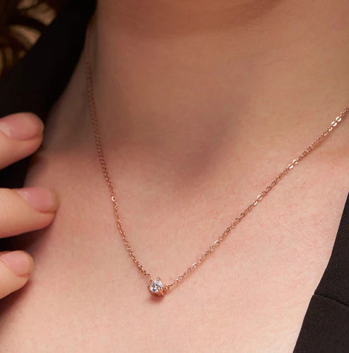 Minimal Solitaire Ring & Necklace Set
