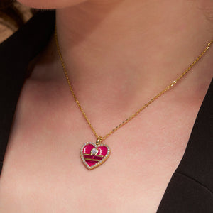 Heart Zodiac Necklace with Libra Symbol - KYMEE