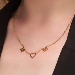 Couple Letter Silver Necklace - KYMEE
