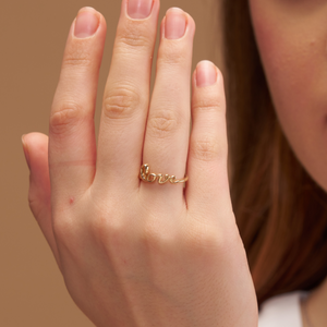 Elegant Silver Love Word Ring - KYMEE