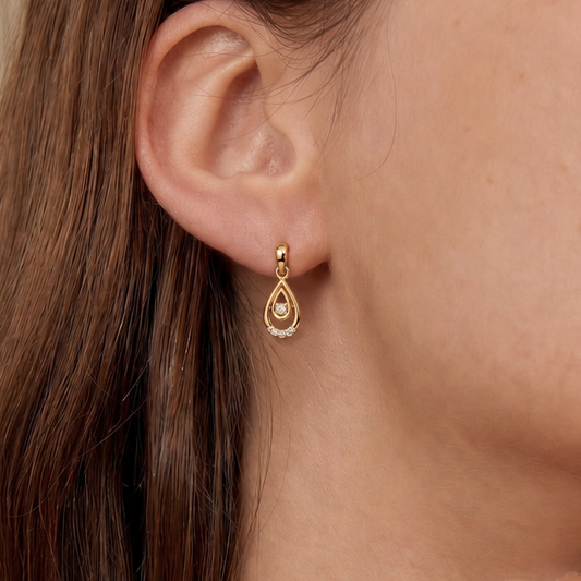 Open Teardrop Drop Earrings