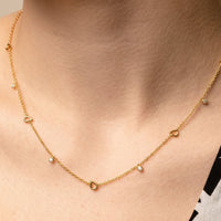 Teardrop Charm Station Necklace
