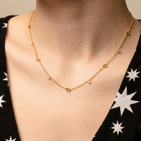 Teardrop Charm Station Necklace