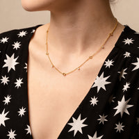 Teardrop Charm Station Necklace