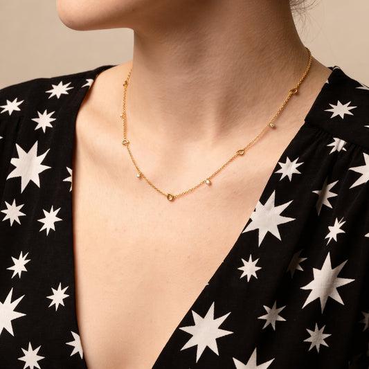 Open Teardrop Station Necklace