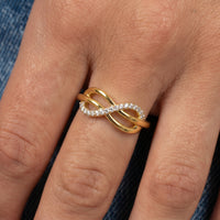 Entwined Double Infinity Ring