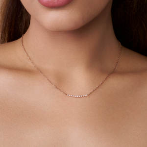 Delicate Diamond Curve Necklace - KYMEE
