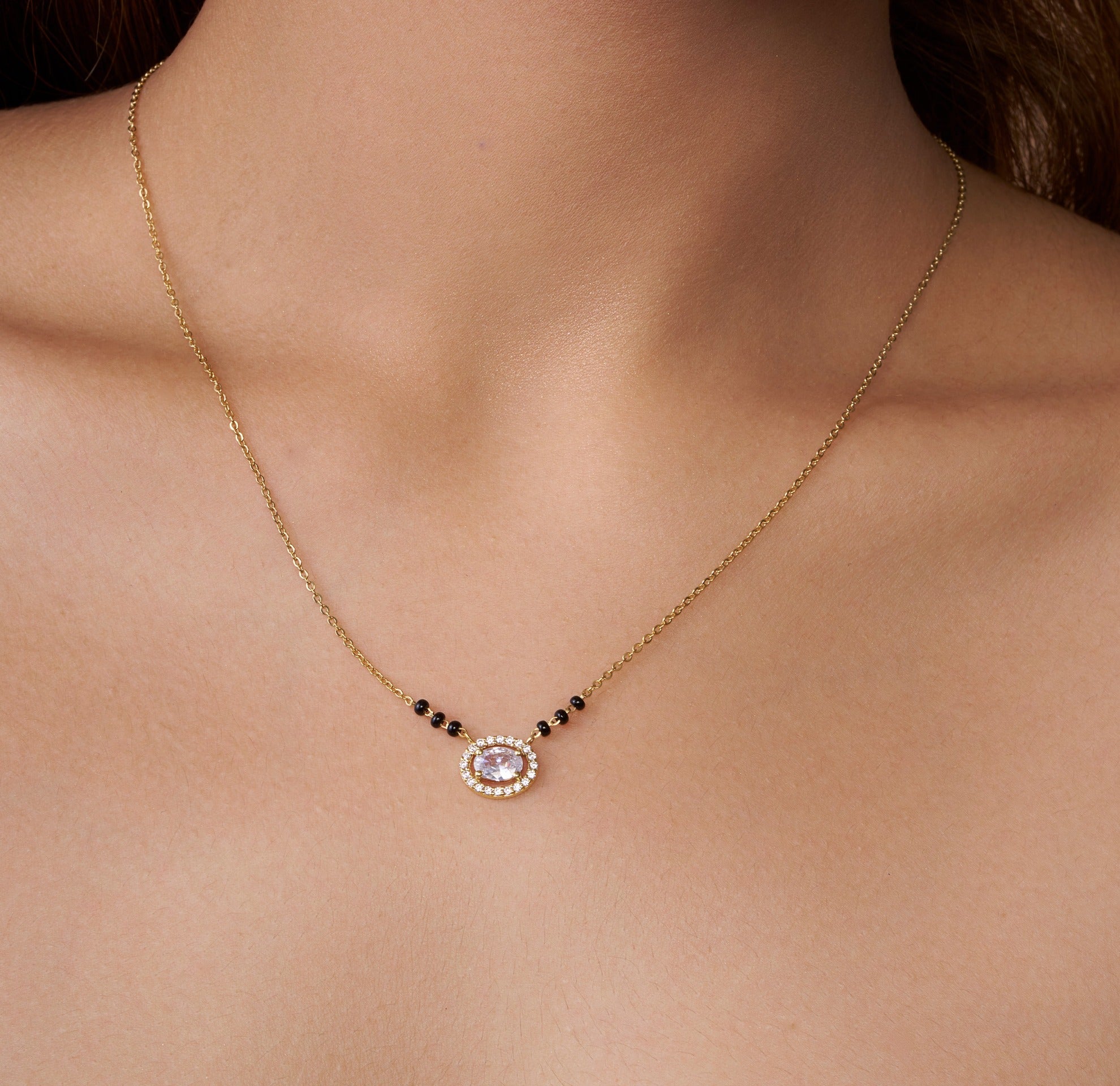 Dazzling Halo Silver Mangalsutra