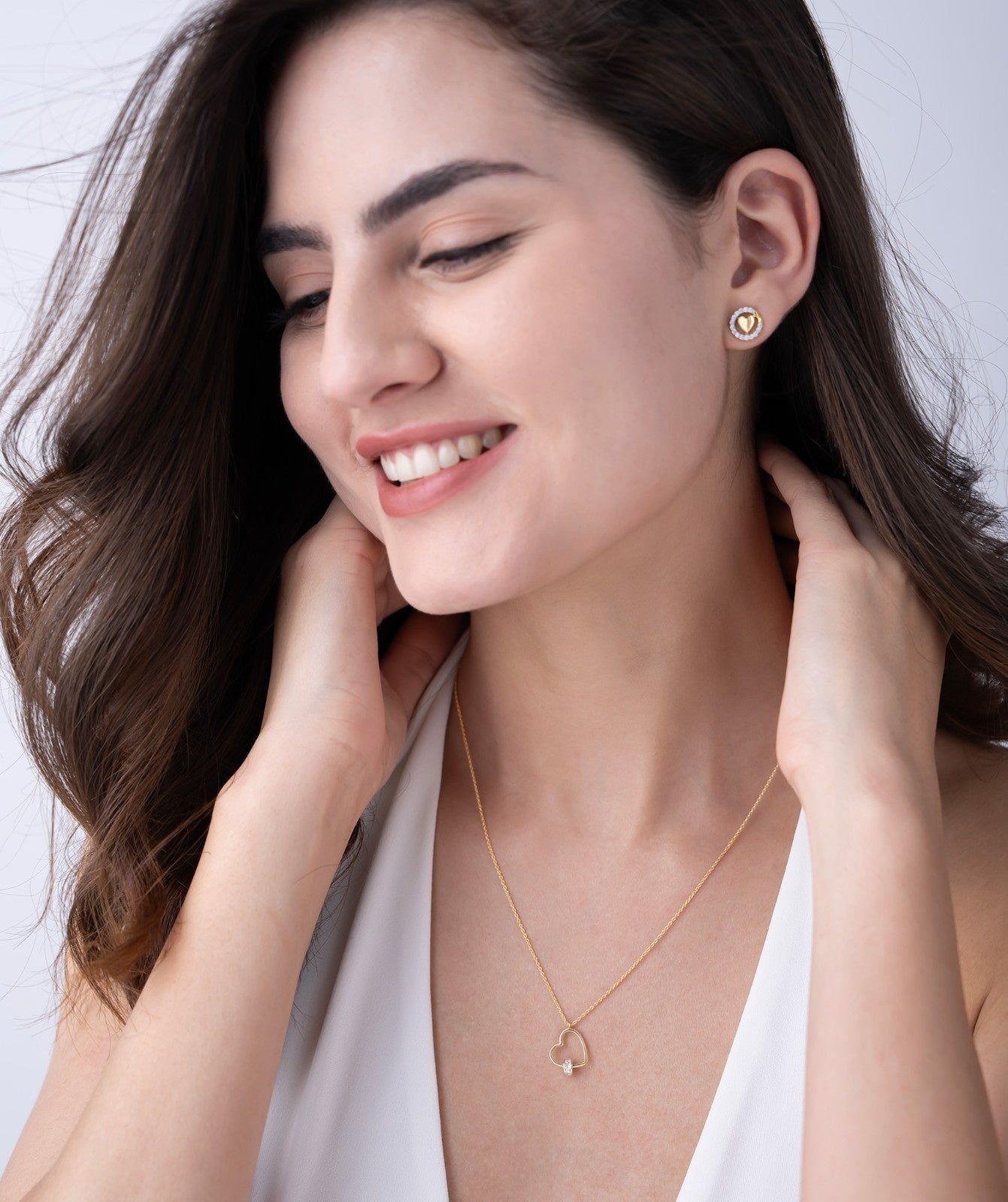 Floating Heart Diamond Necklace