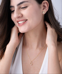 Tilted Open Heart Slider Bead Pendant Necklace