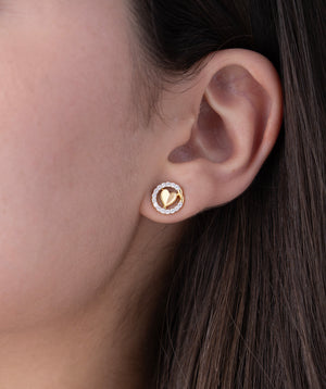 Heart Halo Stud Earrings